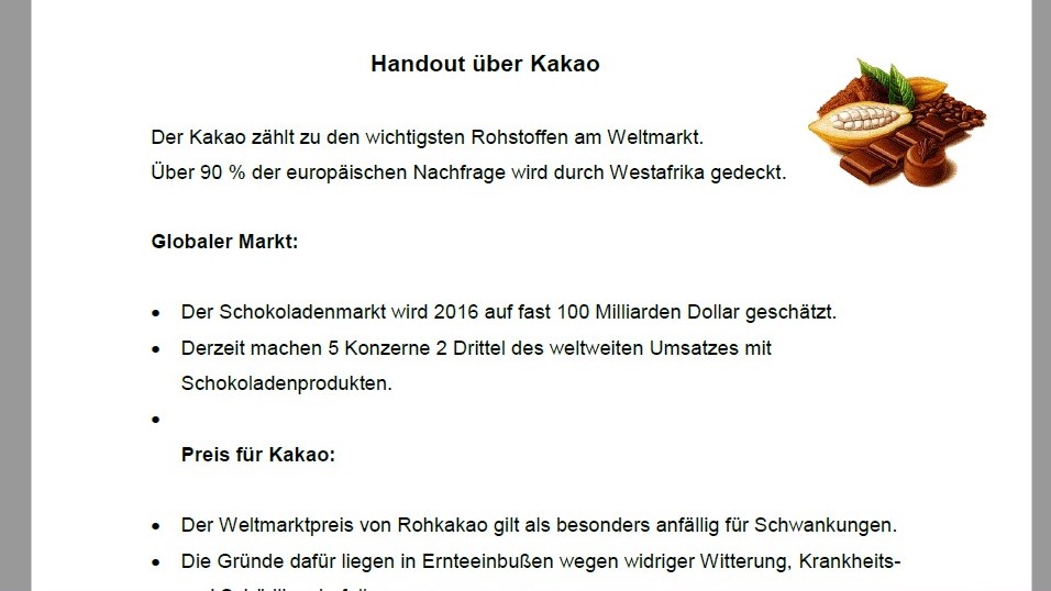 Cool Arbeitsaufträge zum Fairen Handel