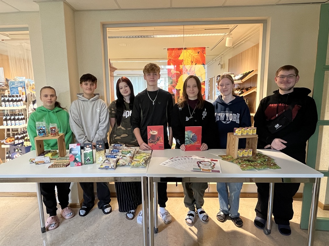 Verkaufsstand für Fairtrade-Produkte